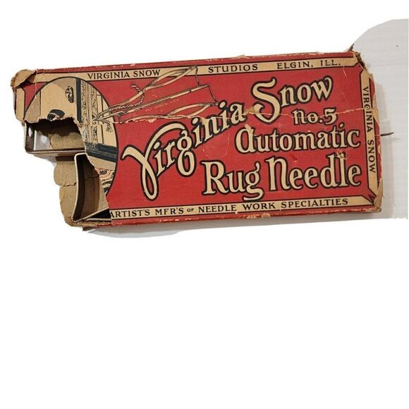 Antique Virginia Snow No 5 Automatic Hook Rug Needle Vintage Advertising AS IS - Picture 7 of 7